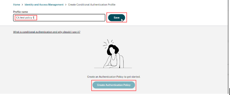 Create authentication policy