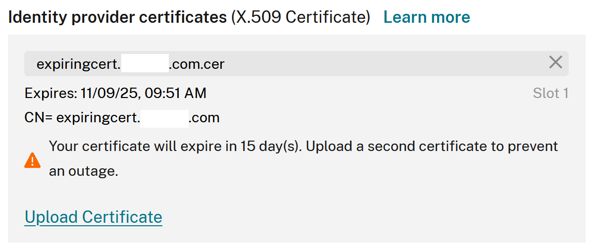 Expiring certificate Count Down
