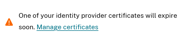 Expiring certificate