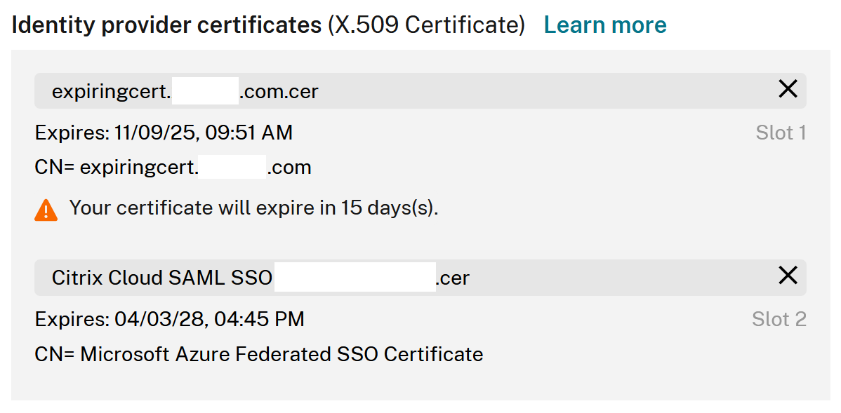 Identity Provider Cert First