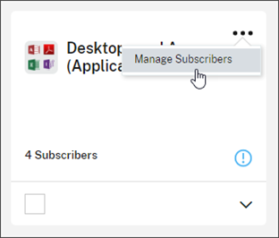 Offering tile with Manage Subscribers menu selected