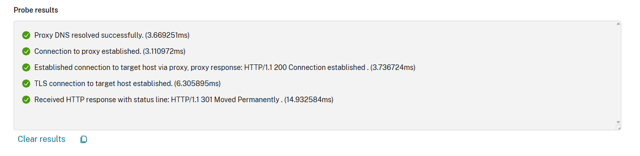 Network Diagnostics Probe Results
