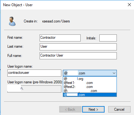 New object user