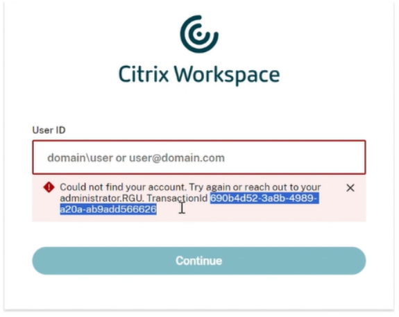 Troubleshooting transaction ID