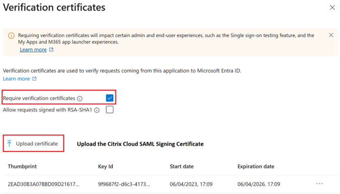 Verfication certificates