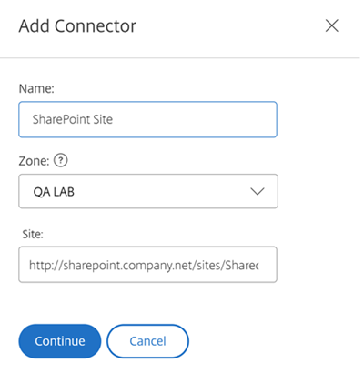Ajouter un site sharepoint de connecteur