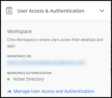 Visualizzazione di User Access and Authentication (Accesso utente e autenticazione) nella dashboard Manage (Gestisci)