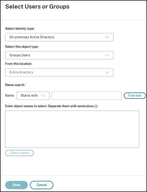 Add users to catalog dialog