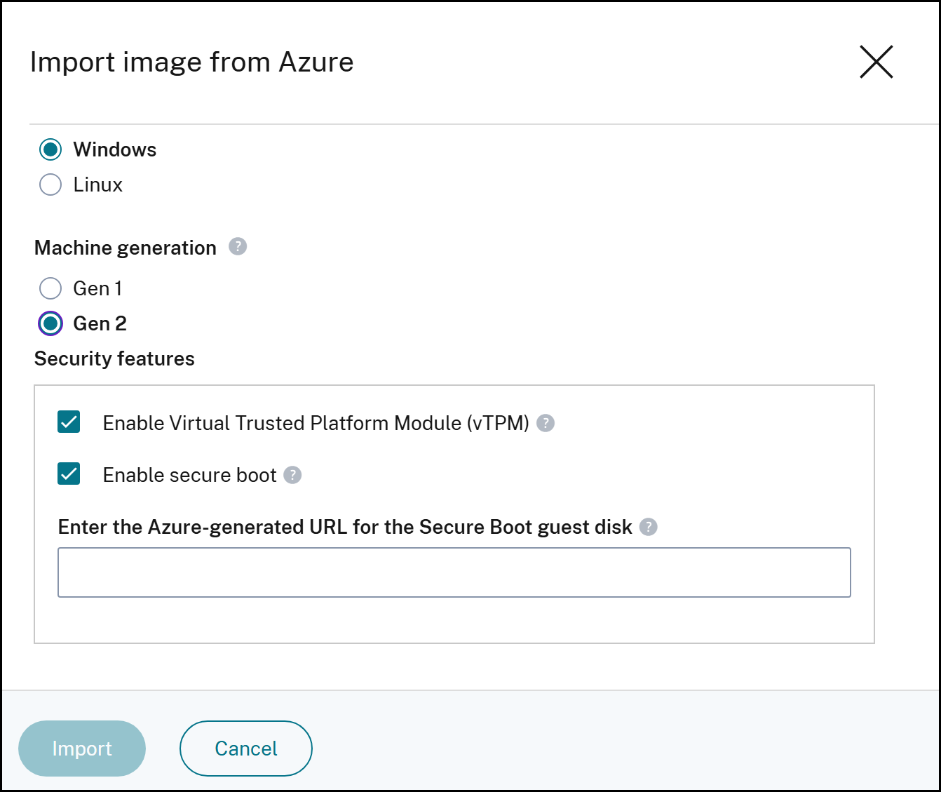 Import image security features
