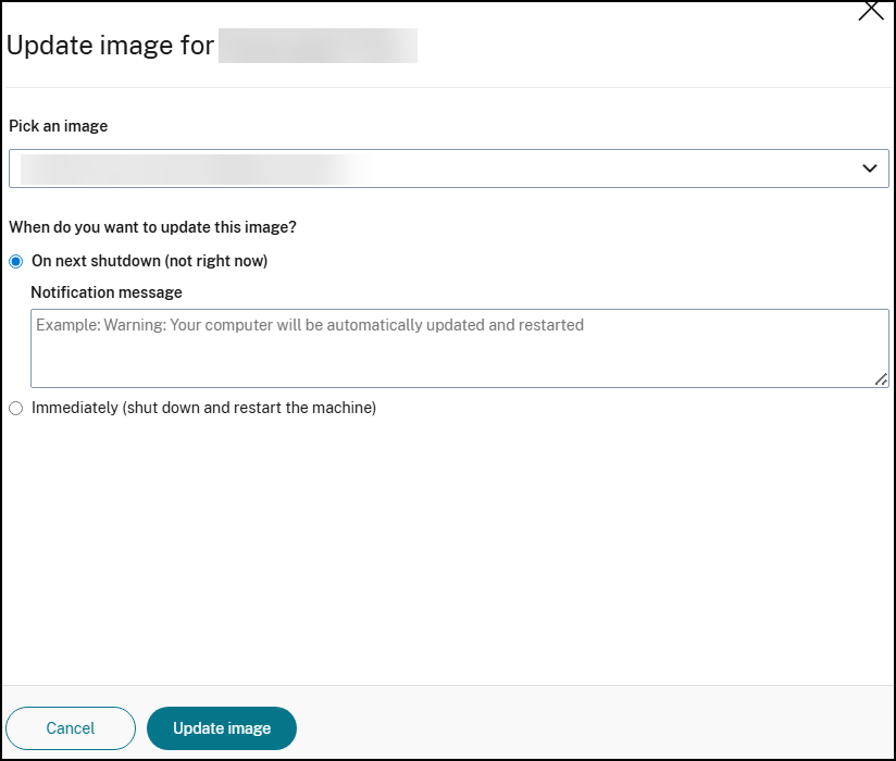 update image-next shutdown