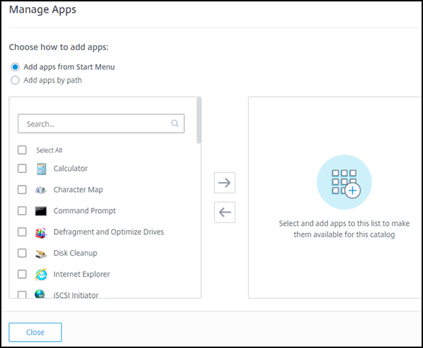 Add apps from the Start menu