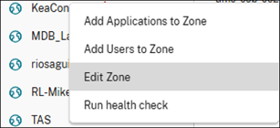 Edit zone
