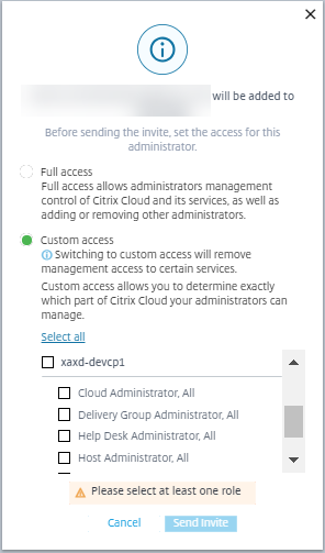 Cloud monitor delegated admin (Amministrazione delegata del monitor cloud)