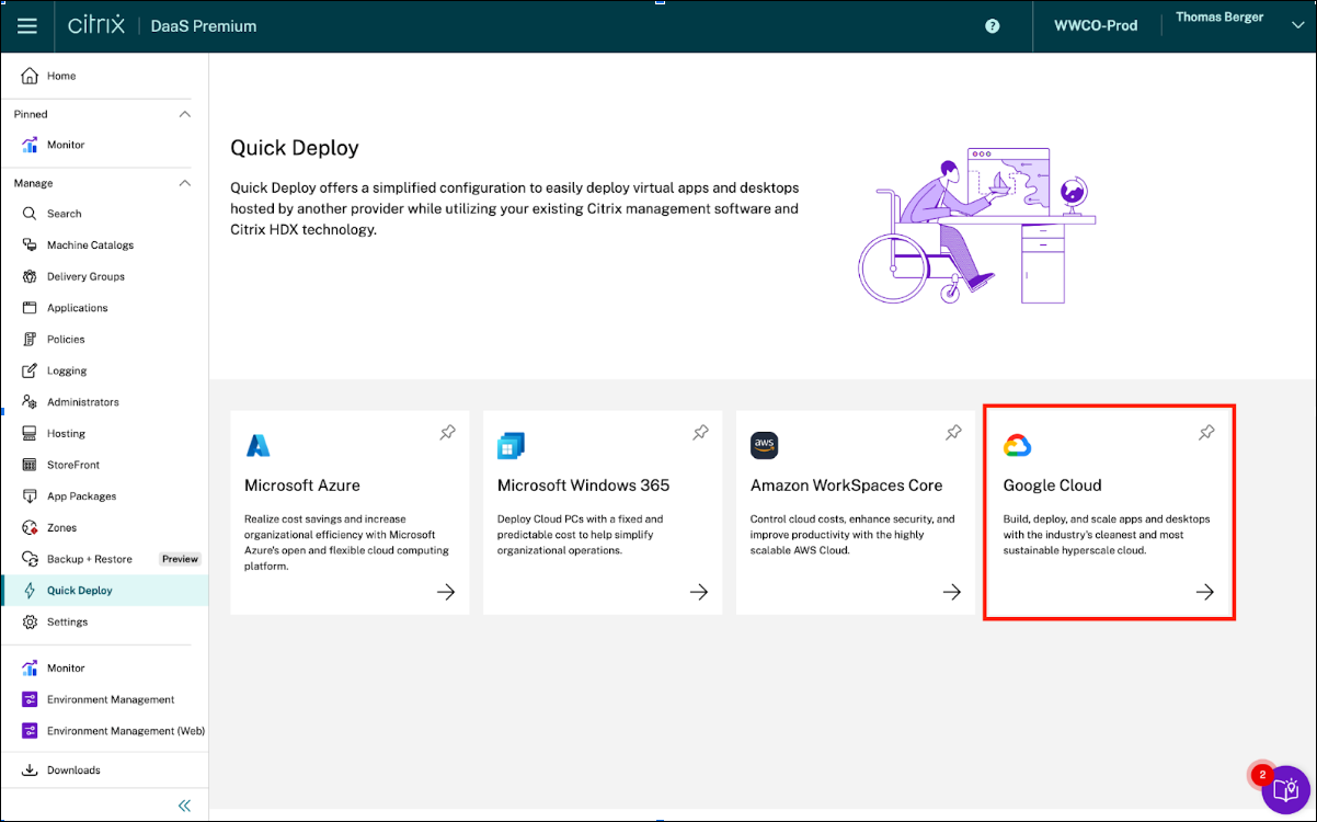 Lancement de Déploiement rapide pour Google Cloud