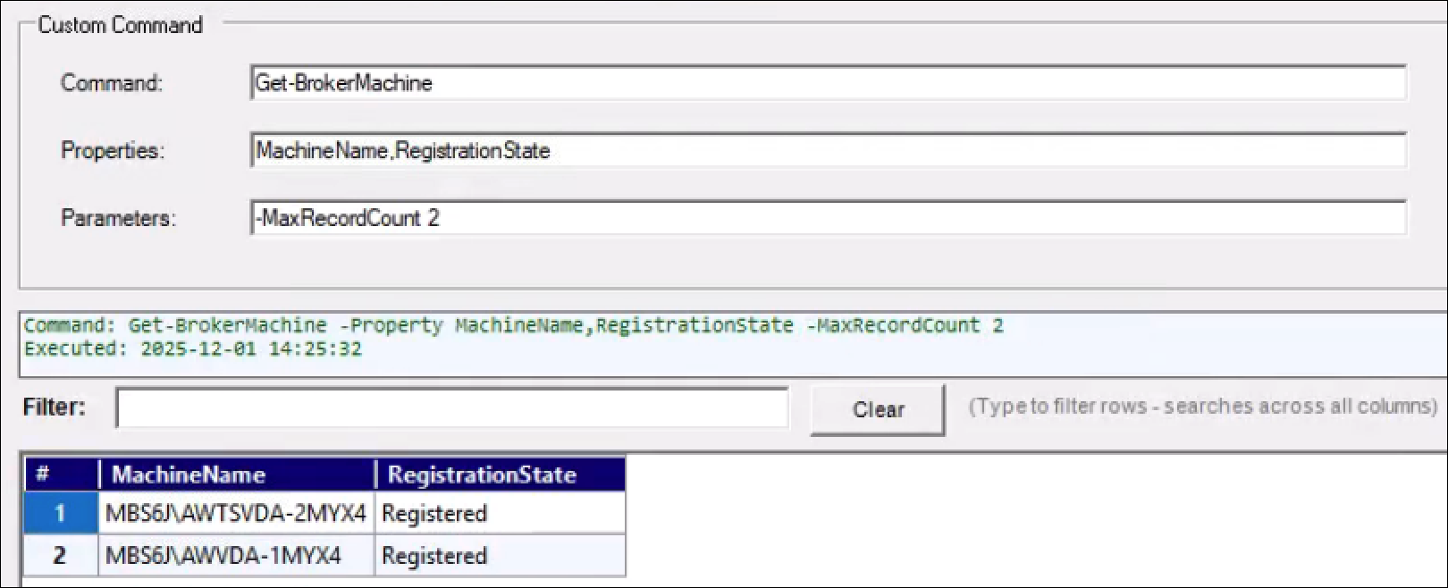 Custom command