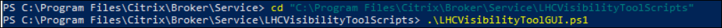 Launching the LHC Visibility Tool GUI