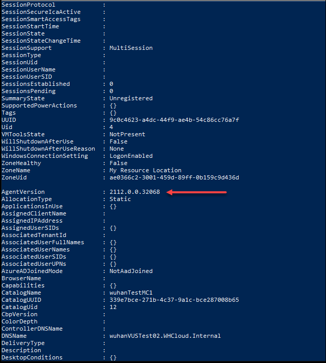 PowerShell command to get current VDA version
