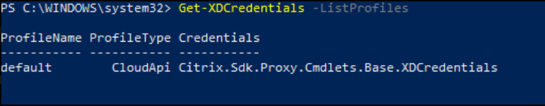 PowerShell command to store Citrix Cloud profile