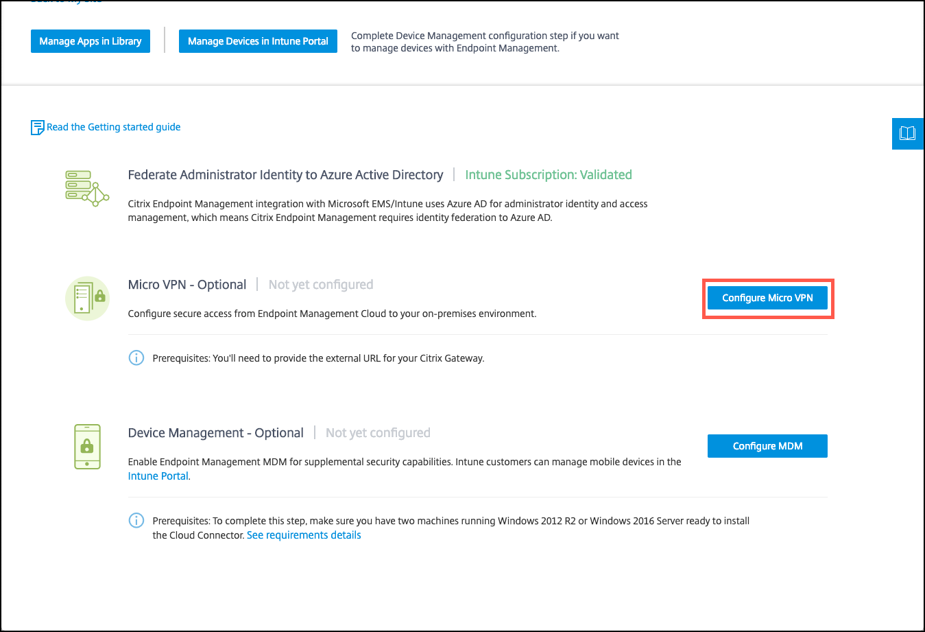 Citrix Endpoint Managementとmicrosoft Endpoint Managerとの統合