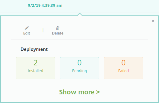 Device Policies Deployment status screen