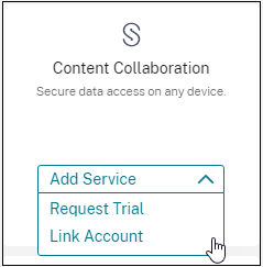Link Content Collaboration Account menu