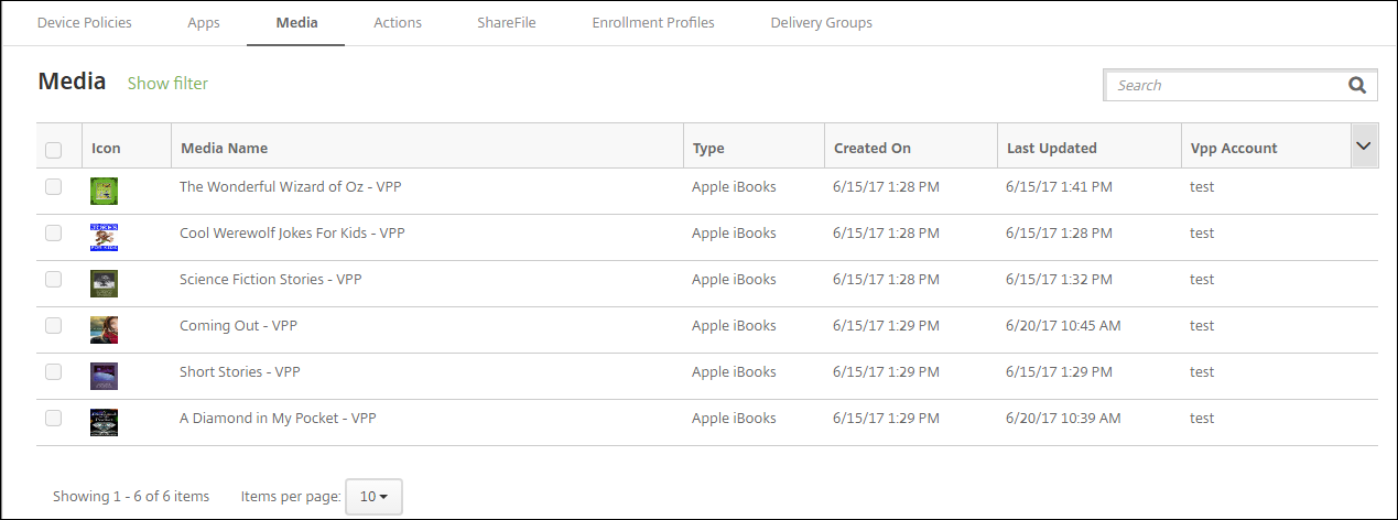 Configuration des livres