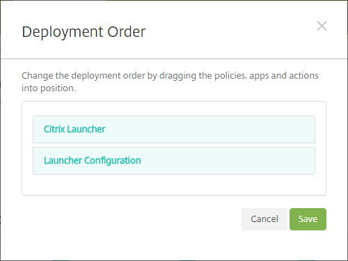 Launch deployment order