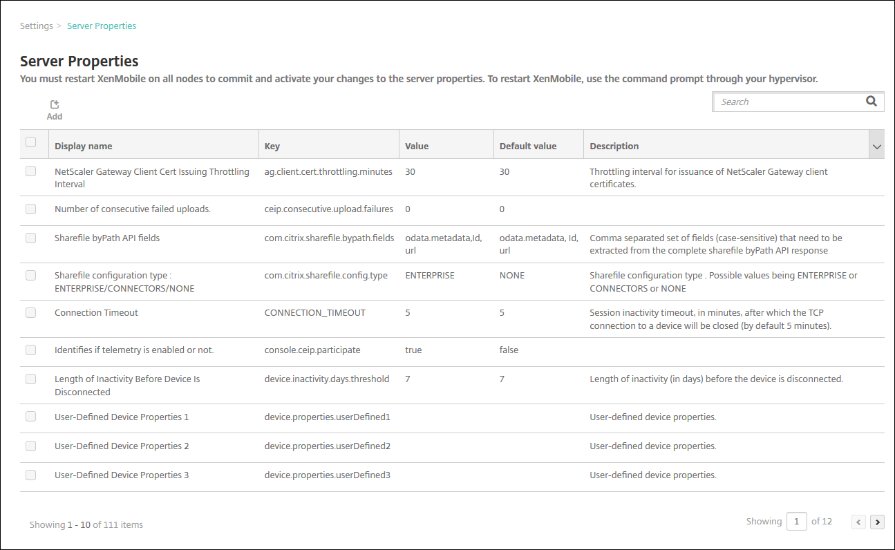 Server Properties