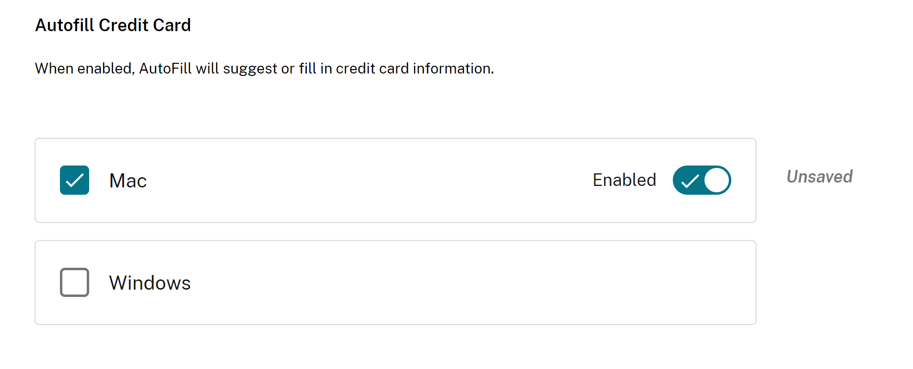 Kreditkarte automatisch ausfüllen