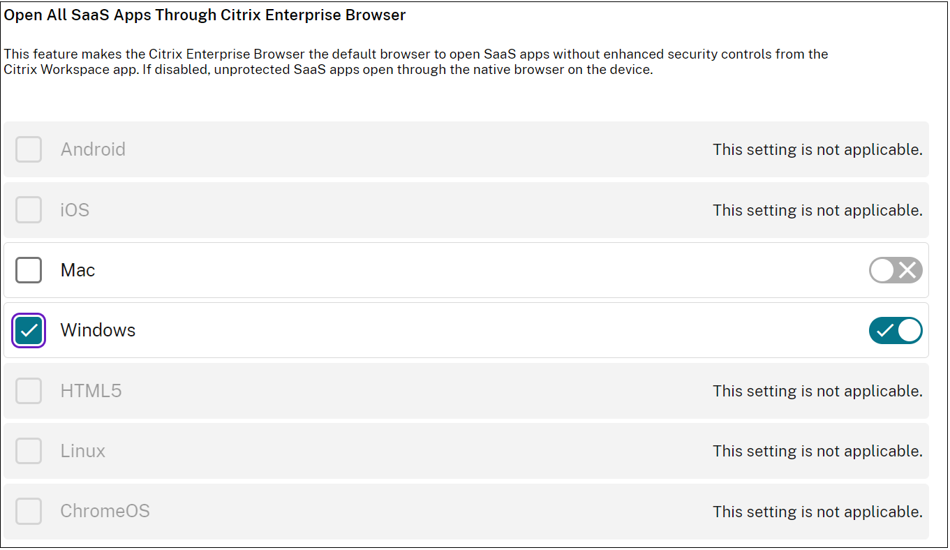 Citrix Enterprise Browser comme navigateur par défaut