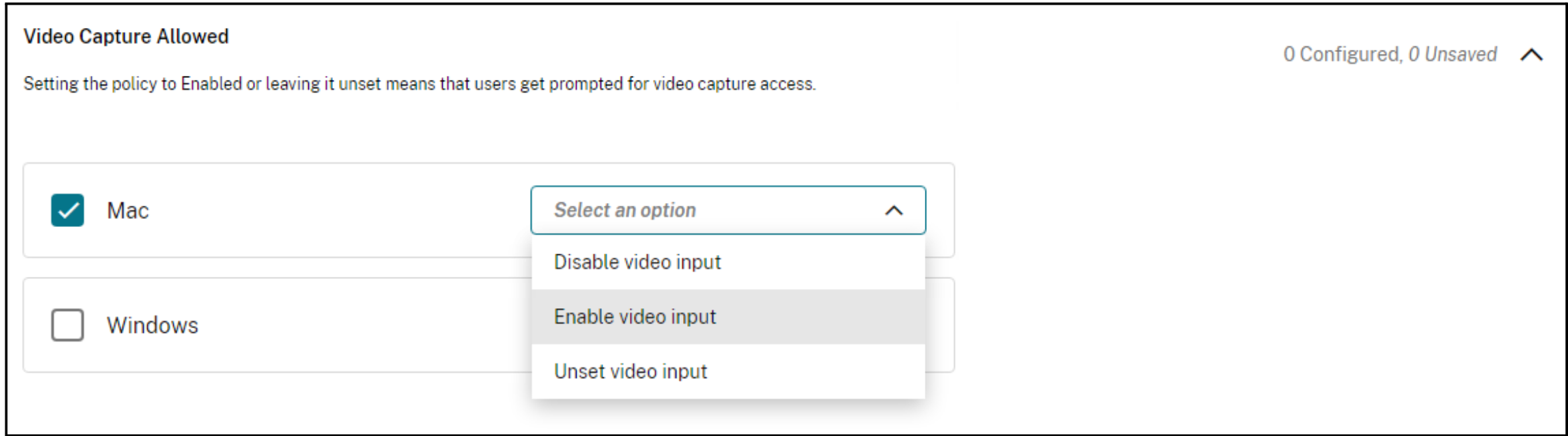 Video capture allowed
