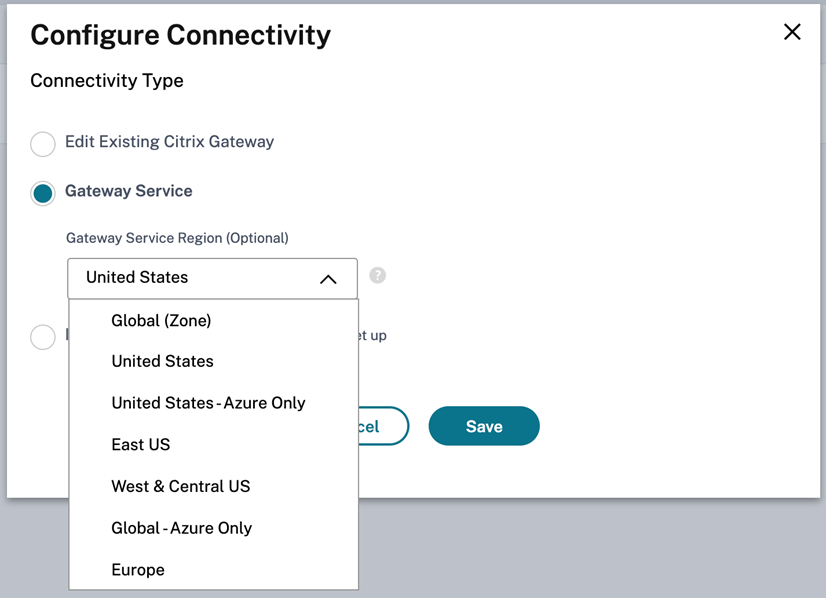 Gateway service connectivity