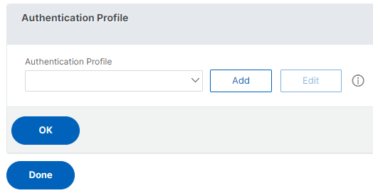 Configuration du profil d'authentification