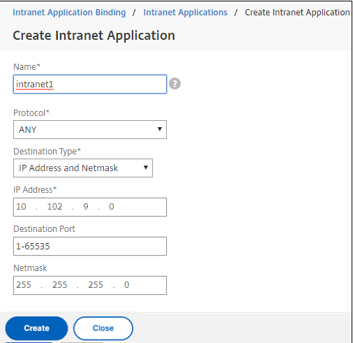 Intranet application details