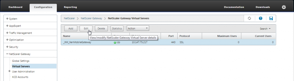 Modificar servidor virtual