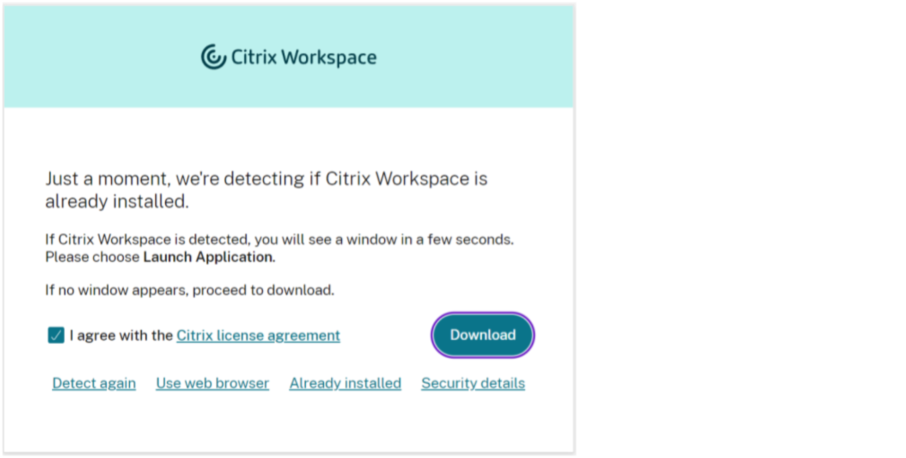 Workspace download