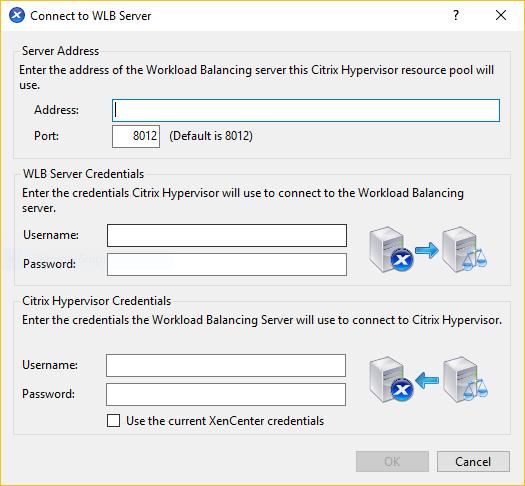 Screenshot of the Connect to the WLB Server wizard