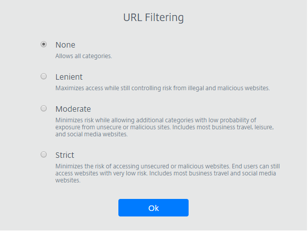 URL filtering options