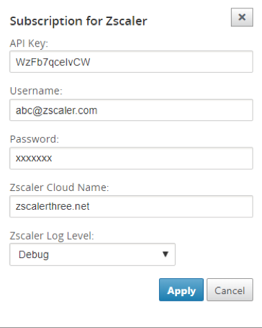 Subscription for Zscaler