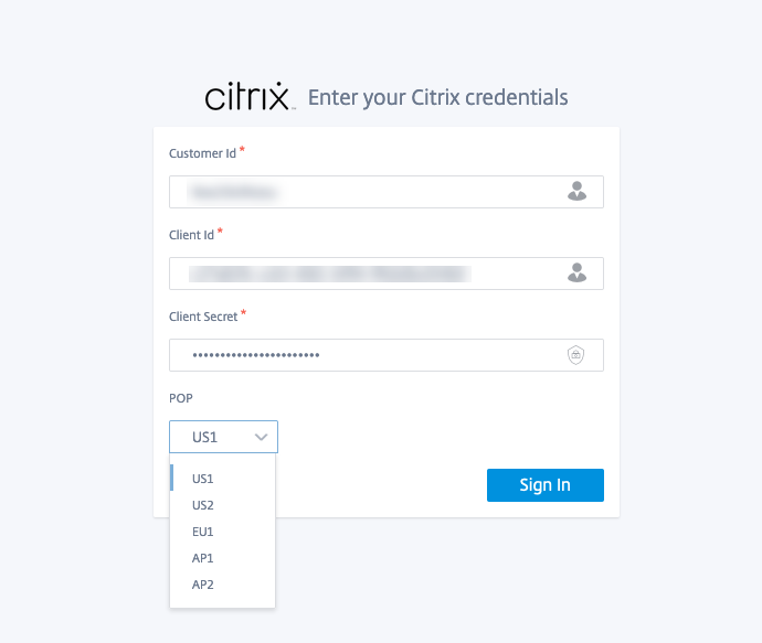 Citrix Cloud management IP