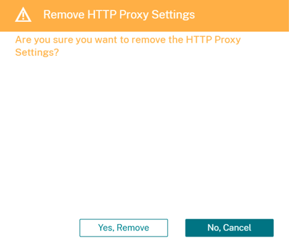 Suppression du proxy HTTP