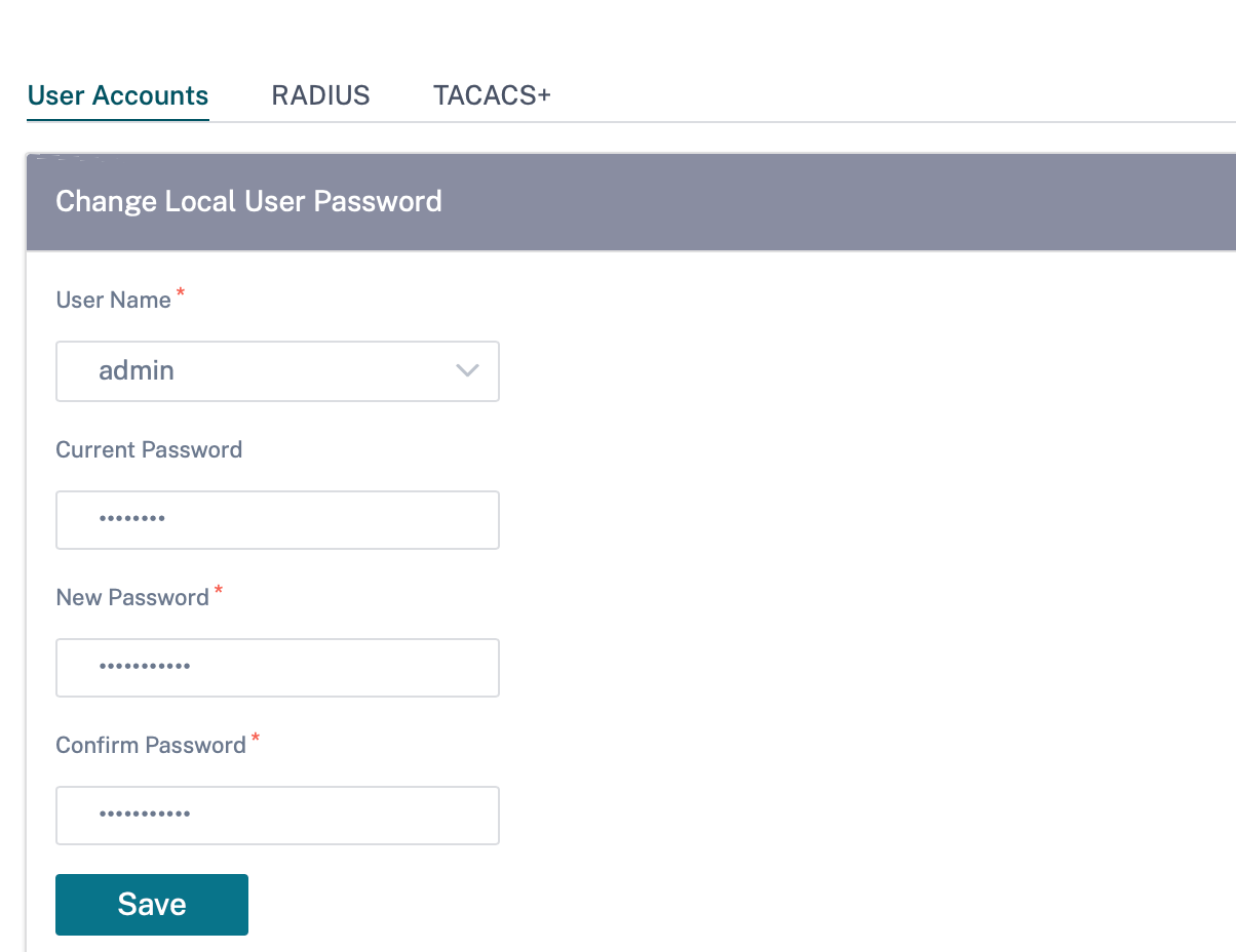 Modifier le mot de passe utilisateur local
