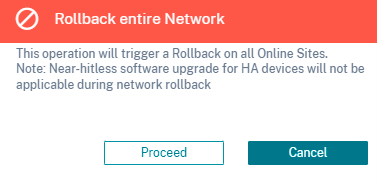 Network wide rollback confirmation