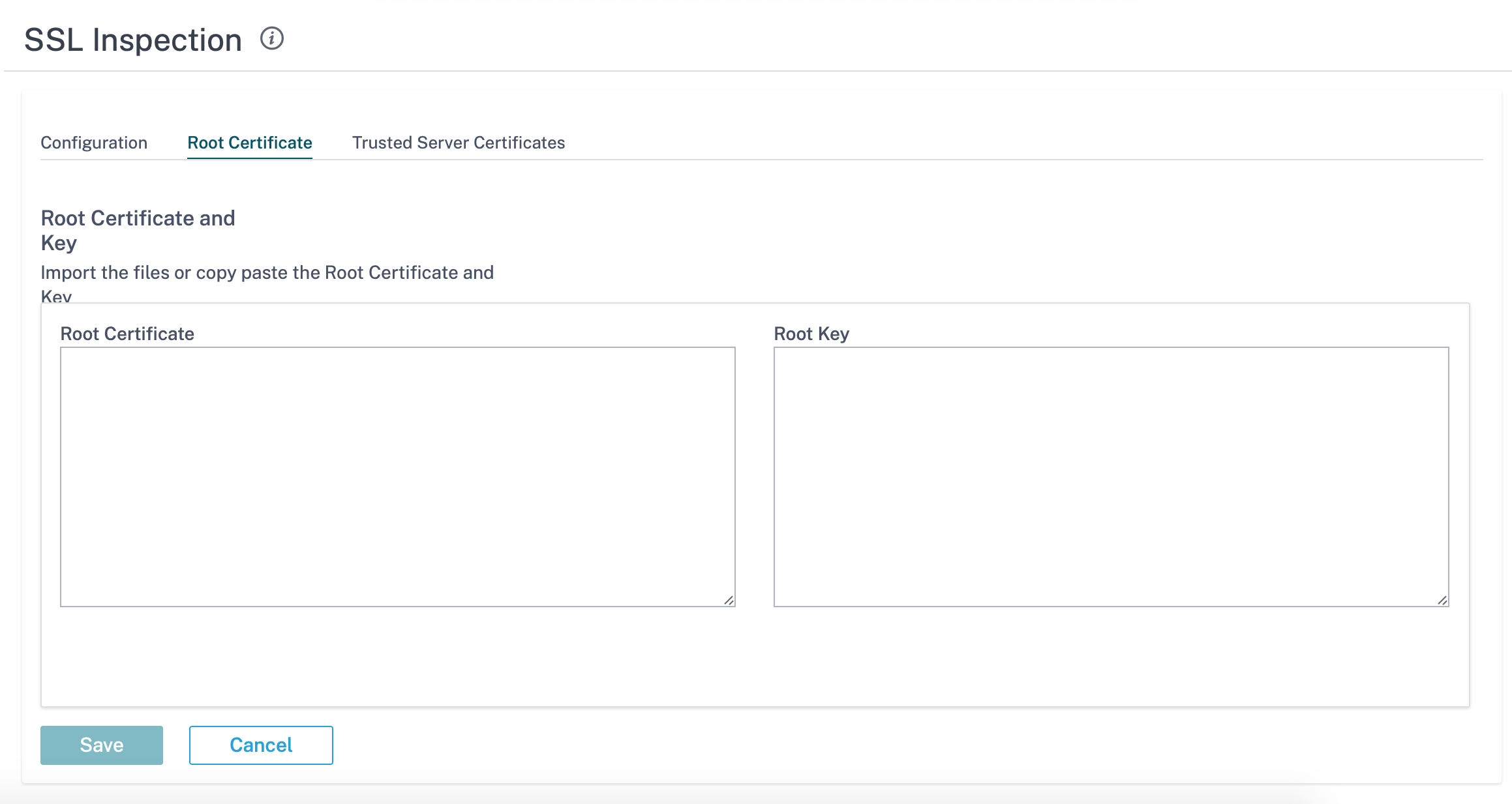 SSL inspection root certificate