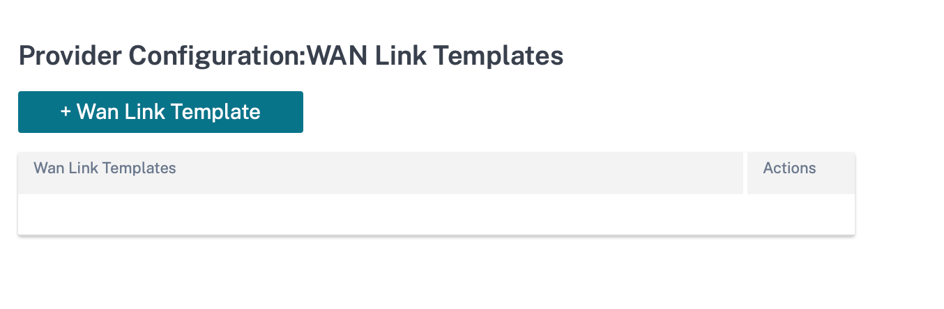 WAN link templates