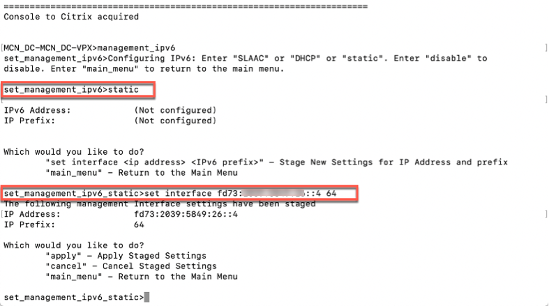 establecer interfaz IPv6 DHCP sin estado