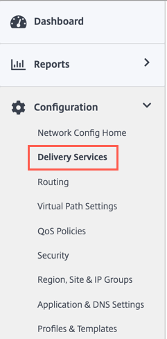 Delivery services option