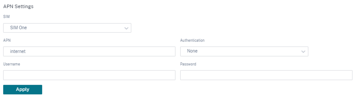 New user interface APN settings
