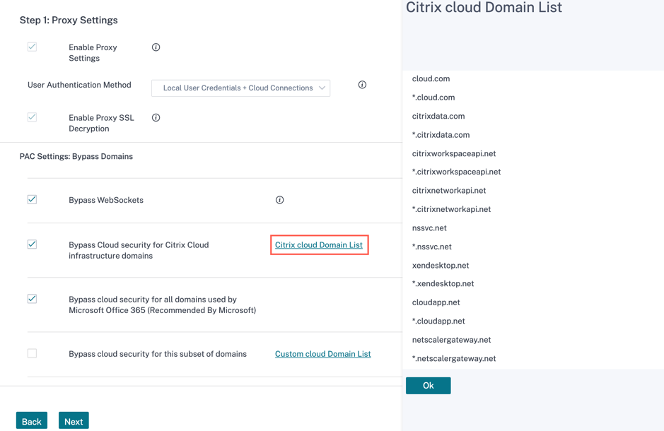 Citrix Cloud-Domänenliste