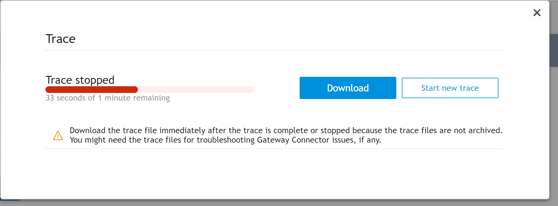 Download trace